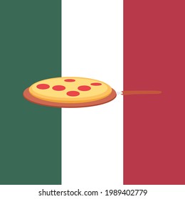 Italian pizza. Flat vector illustration design.