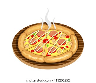 italian pizza food culinary dish restaurant image vector