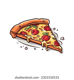 Italian pizza. Pizza hand-drawn illustration. Vector doodle style cartoon illustration