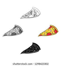 Italian pizza icon in cartoon style isolated on white background. Italy country symbol stock vector illustration.