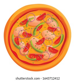 Italian pizza icon. Cartoon of italian pizza vector icon for web design isolated on white background