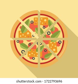 Italian pizza icon. Flat illustration of italian pizza vector icon for web design