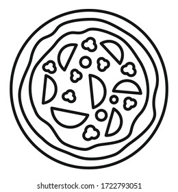 Italian pizza icon. Outline italian pizza vector icon for web design isolated on white background