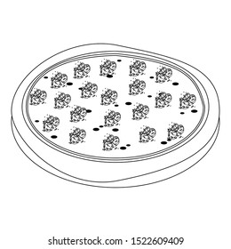 italian pizza icon over white background, vector illustration