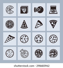 Italian pizza icon set