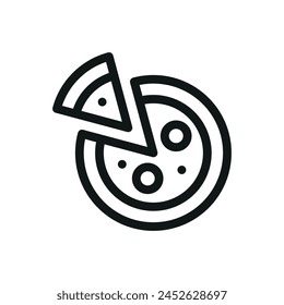 Italian pizza isolated icon, margarita pizza vector symbol with editable stroke