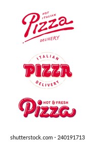 italian pizza labels, logos for pizzeria