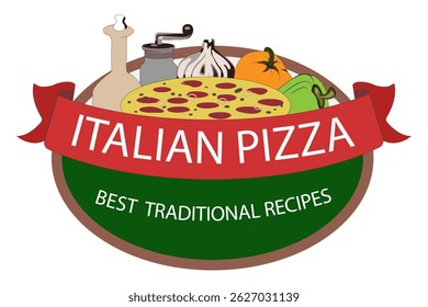 Italian pizza logo banner vector