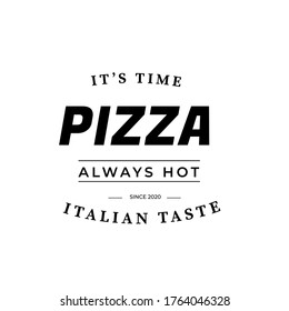 italian pizza logo template lettermarks style. vector illustrations