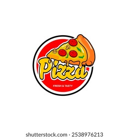 ilustração do vetor do logotipo da pizza italiana