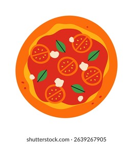 Italian pizza margarita vector illustration.