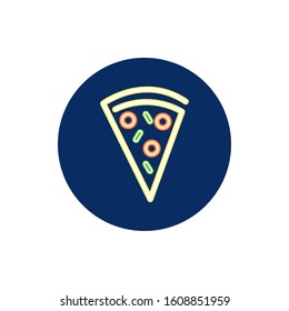 italian pizza neon light icon vector illustration design