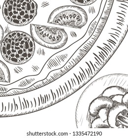 italian pizza pattern isolated icon