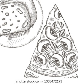 italian pizza pattern isolated icon