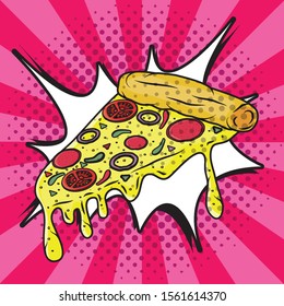 italian pizza pop art style vector illustration design