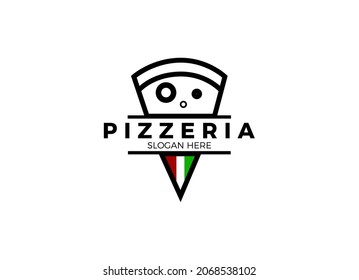 Italian pizza restaurant design logo. symbols for food and drink and restaurants.