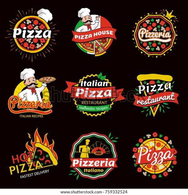 Italian Pizza Restaurant Promotional Emblems Set Stock Vector (Royalty ...