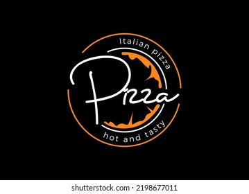 Italian pizza restaurant vintage style design logo. symbols for food and drink and restaurants.