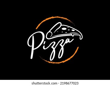 Italian pizza restaurant vintage style design logo. symbols for food and drink and restaurants.