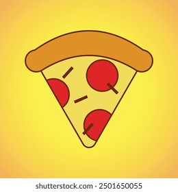 italian pizza with sausage slices illustration