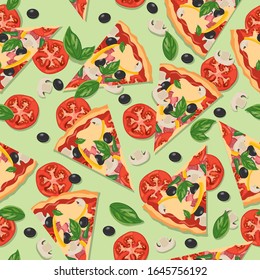 Italian pizza seamless food pattern