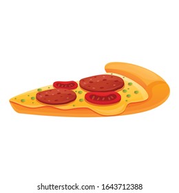Italian pizza slice icon. Cartoon of italian pizza slice vector icon for web design isolated on white background