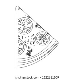 italian pizza slice icon over white background, vector illustration
