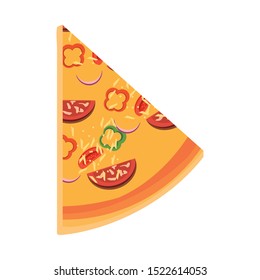 italian pizza slice icon over white background, vector illustration