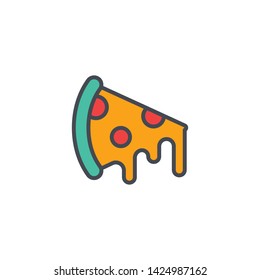 Italian pizza slice vector icon