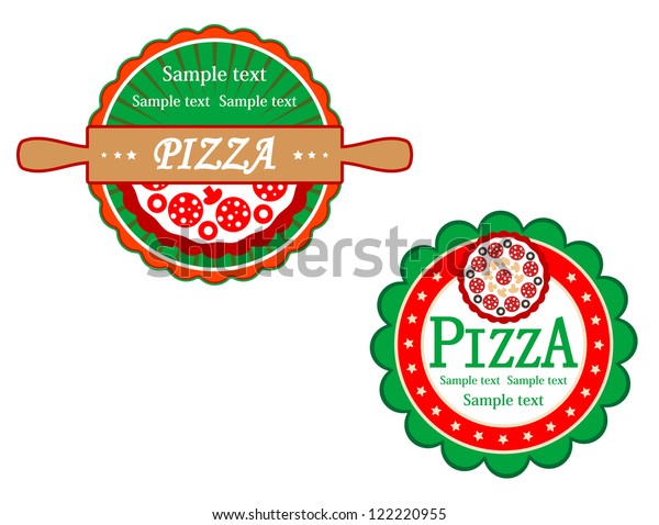 Italian Pizza Symbols Banners Fast Food Stock Vector Royalty Free
