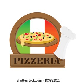italian pizzeria icon. vector illustration.