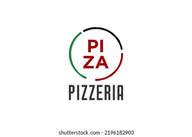 Diseño del logo de la pizzería italiana comida rápida piza símbolo del restaurante