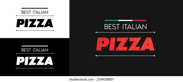 Logo de la pizzería italiana, emblema de entrega de comida, sticker de comida callejera, pizza europea, sello de servicio de entrega, diseño de empaquetado de cajas, mejor comida napolitana, margarita, mozzarella