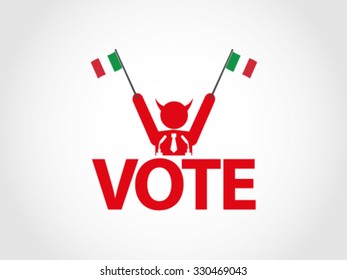 Italian Podium Vote Speech Evil Politician Celebration