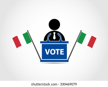 Italian Podium Vote Speech Politician