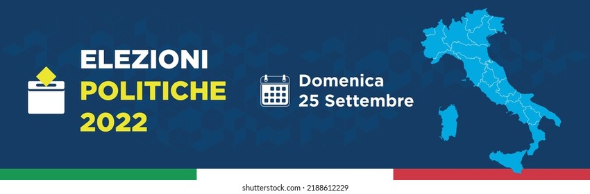 Italian political elections of 25 September 2022. Graphic template for web banner, vector Illustration simple to edit.