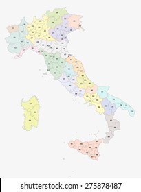 Italy Zip Code Map Italian Postcodes Map Stock Vector (Royalty Free) 275878487 | Shutterstock