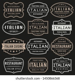 Italian Premium Quality Stamp. Frames. Grunge Design. Icon Art Vector. Old Style Frames.