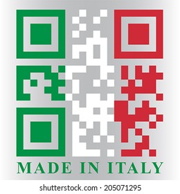 Italian QR code flag, vector
