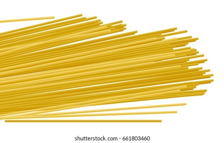 Italian raw pasta spaghetti realistic vector. Isolated on white