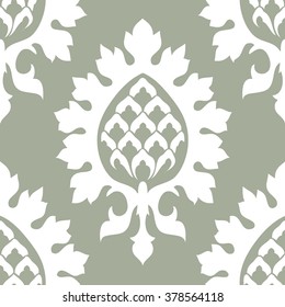 Italian renaissance brocade damask inspired pattern seamless vector background tile
