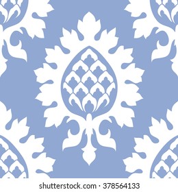 Italian renaissance brocade damask inspired pattern seamless vector background tile
