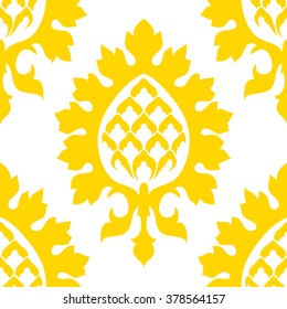 Italian renaissance brocade damask inspired pattern seamless vector background tile
