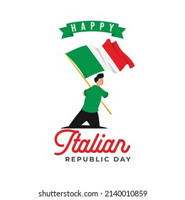 Italian republic day banner design template. Italian flag national day celebrations