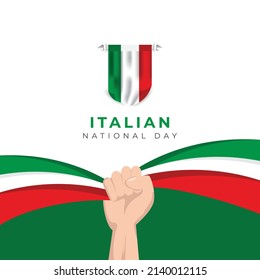 Italian republic day banner design template. Italian flag national day celebrations