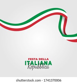 Italian Republic Day. Celebrated annually on June 2 in Italy. Happy national holiday of freedom. Italy flag. Patriotic poster design. Vector illustration