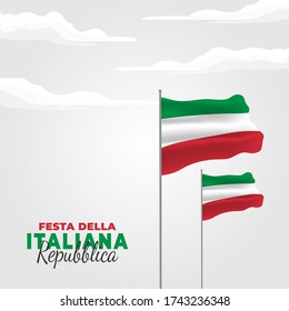 Italian Republic Day. Celebrated annually on June 2 in Italy. Happy national holiday of freedom. Italy flag. Patriotic poster design. Vector illustration