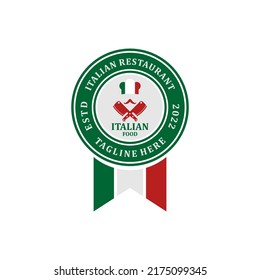 italian restaurant badge logo design