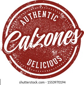 Italian Restaurant Calzones Menu Design Stamp