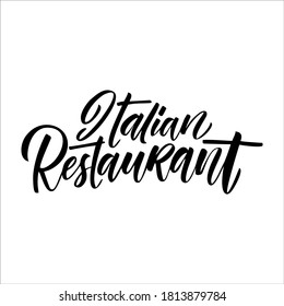 Italian restaurant hand written lettering logo, label, badge, emblem. Modern calligraphy for italian food. 